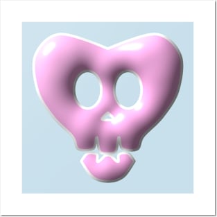 cute pink soft skull Posters and Art